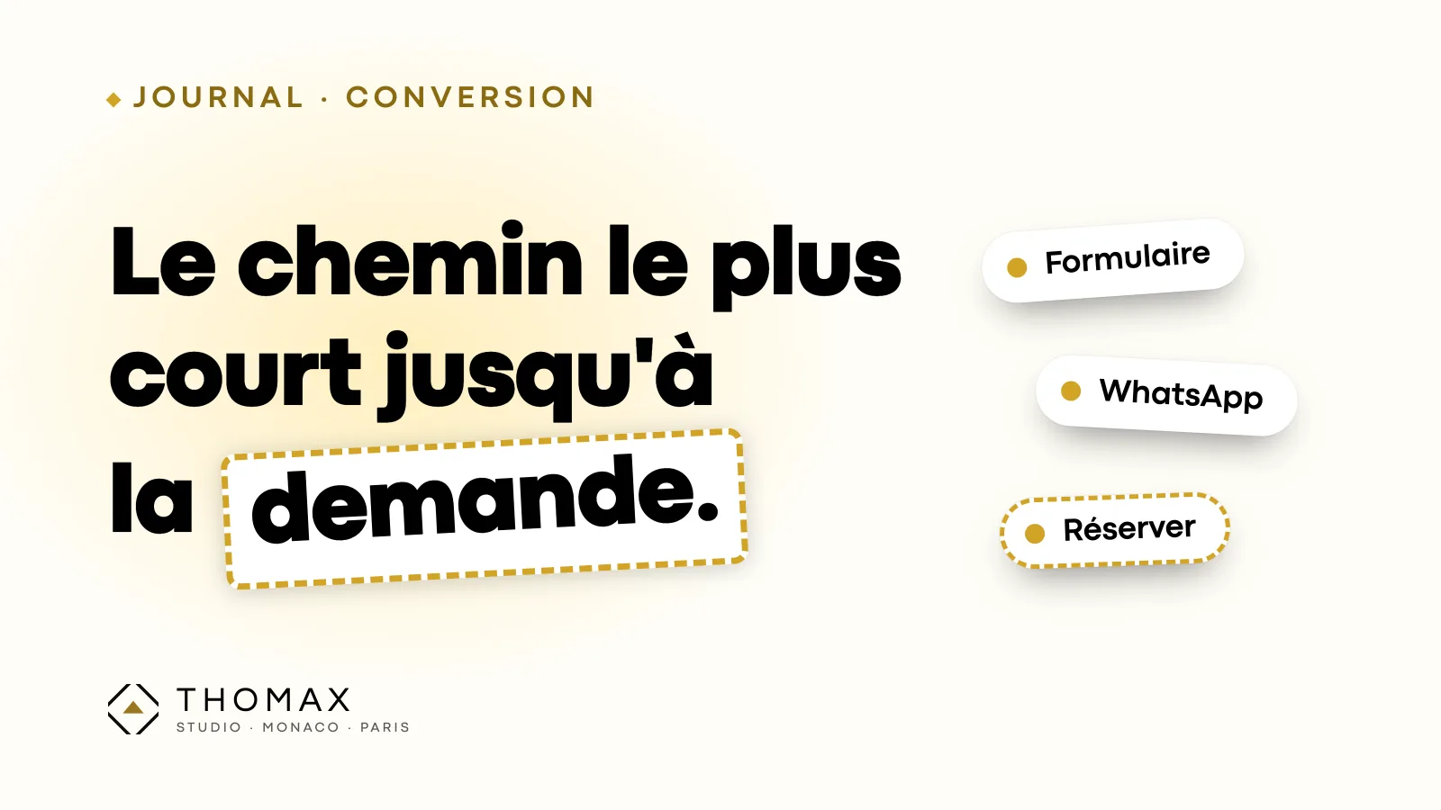Les chemins de contact d'un site vitrine : formulaire, WhatsApp, téléphone et réservation